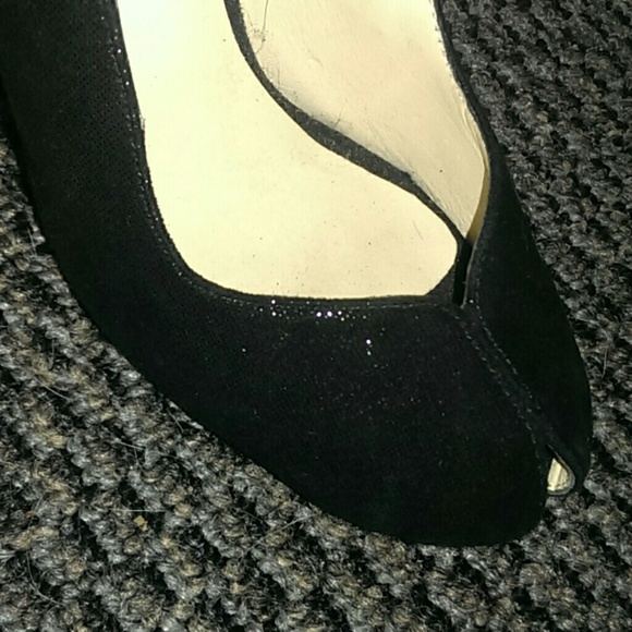 BCBG Max Azria Sparkle PeepToe Shiny Sling Heels - Picture 7 of 8